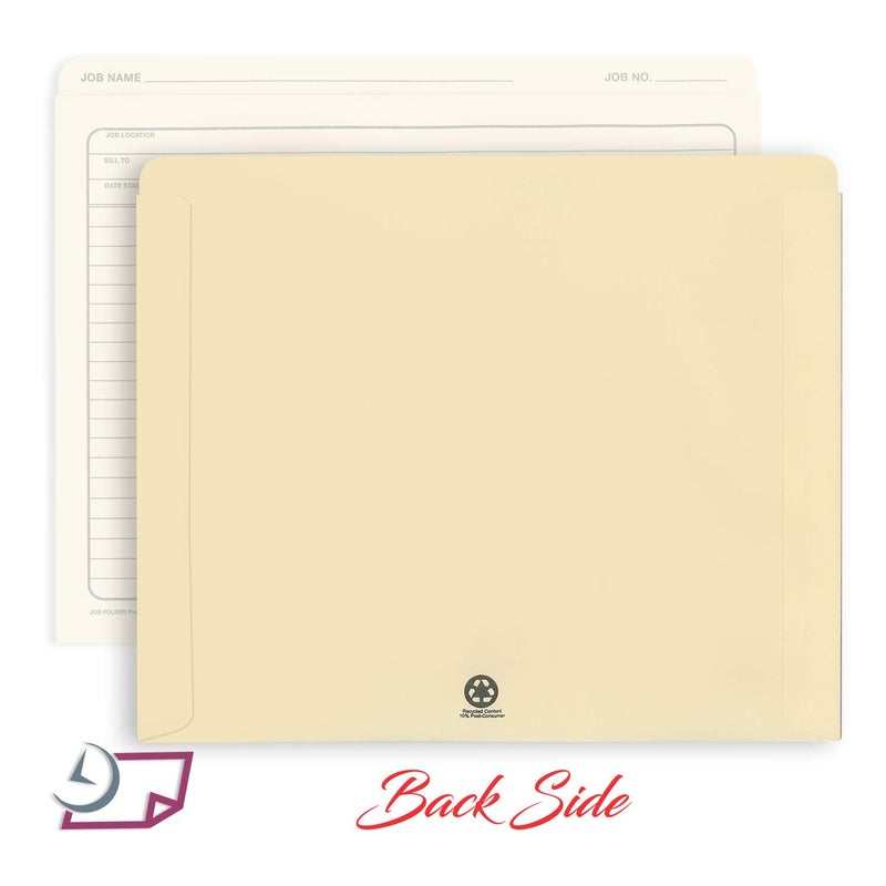 NextDayLabels - Classic Manila File Jacket 10    x 12    Job Folders - Heavy Duty - Preprinted to Track Job Progress, Calculating Cost, and Customer Correspondences (Pack of 25) - Image 3